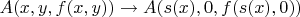 $A(x,y,f(x,y)) \rightarrow A(s(x),0,f(s(x),0))$
