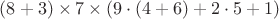 $(8+3)\times7\times(9\cdot(4+6)+2\cdot5+1)$