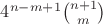 $4^{n-m+1}\binom{n+1}{m}$