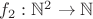 $f_2: \mathbb N^2\to\mathbb N$