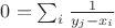 $0=\sum_i \frac{1}{y_j-x_i}$