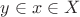 $y \in x \in X$