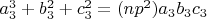 $a_3^3+b_3^2+c_3^2=(np^2)a_3b_3c_3$
