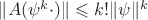 $\|A(\psi^k\cdot)\| \leqslant k!\|\psi\|^k$ $\|A(\psi^k\cdot)\| \leqslant k!\|\psi\|^k$
