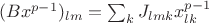 $(Bx^{p-1})_{lm}=\sum_k J_{lmk}x_{lk}^{p-1}$