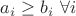 $a_i\ge b_i \ \forall i$