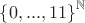 $\left\lbrace0,...,11\right\rbrace^\mathbb{N}$