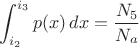 $$\int_{i_2}^{i_3} p(x)\,dx=\frac{N_5}{N_a}$$
