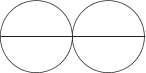 $$\begin{picture}(80,40)(0,-20)
\put(20,0){\circle{40}}
\put(60,0){\circle{40}}
\put(0,0){\line(1,0){80}}
\end{picture}
$$