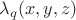 $\lambda_q(x,y,z)$