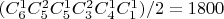 $(C_6^1C_5^2C_5^1C_3^2C_4^1C_1^1)/2=1800$