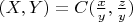 $(X, Y) = C(\frac xy,\frac zy)$