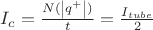 $I_c=\frac{N(\left\lvert q^+\right\rvert)}{t} = \frac{I_{tube}}{2}$