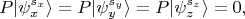 $$
P |\psi_x^{s_x}\rangle = P |\psi_y^{s_y}\rangle = P |\psi_z^{s_z}\rangle = 0,$$