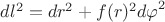 $dl^2 = dr^2 + f(r)^2{d\varphi}^2$