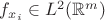 $f_{x_i}\in  L^2(\mathbb{R}^m)$