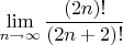 $$\lim\limits_{n \to \infty} \frac {(2n)!} {(2n+2)!}$$