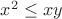 $x^2\le xy$