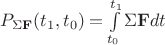 $P_{\Sigma \mathbf{F}}(t_1, t_0) = \int\limits_{t_0}^{t_1} \Sigma \mathbf{F} dt$