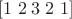 $[1\;2\;3\;2\;1]$