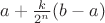 $a+\frac{k}{2^n}(b-a)$