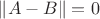 $\|A-B\|=0$