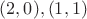 $(2,0),(1,1)$