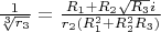 $\frac{1}{\sqrt[3]{r_3}}=\frac{R_1+R_2\sqrt{R_3}i}{r_2(R_1^2+R_2^2R_3)}$