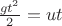 $\frac{g t^{2}}{2} = ut$ $\frac{g t^{2}}{2} = ut$
