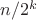 $n/2^k$