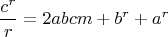 $$\frac{c^r}{r}=2abcm+b^r+a^r$$