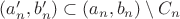 $(a'_n,b'_n)\subset (a_n,b_n)\setminus C_n$