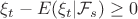 $\xi_t - E(\xi_t|\mathcal F_s)\ge 0$