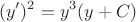 $$(y')^2=y^3(y+C)$$