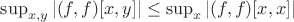 $\sup_{x,y}|(f,f)[x,y]|\le\sup_{x}|(f,f)[x,x]|$