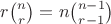 $r\binom nr=n\binom{n-1}{r-1}$