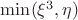 $\min(\xi^3,\eta)$