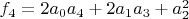 $f_4=2 a_0 a_4+2 a_1 a_3+a_2^2$