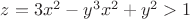 $z= 3x^2-y^3       x^2+y^2>1$