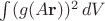 $\int(g(A\mathbf r))^2\,dV$
