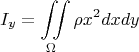 $$I_y = \iint\limits_{\Omega}\rho x^2dxdy$$