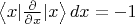 $\left\langle x|\frac{\partial}{\partial x}|x\right\rangle dx=-1$