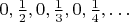 $0,\frac{1}{2},0,\frac{1}{3},0,\frac{1}{4},\ldots$