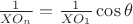 $\frac 1{XO_n}=\frac 1{XO_1}\cos\theta$