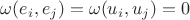 $\omega(e_i,e_j)=\omega(u_i,u_j)=0$
