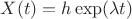$X(t)=h\exp(\lambda t)$