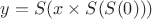 $y = S(x \times S(S(0)))$