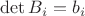 $\det B_{i}=b_{i}$