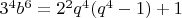 $3^4 b^6 = 2^2 q^4 (q^4 -1) +1$
