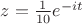 $z=\frac{1}{10}e^{-it}$